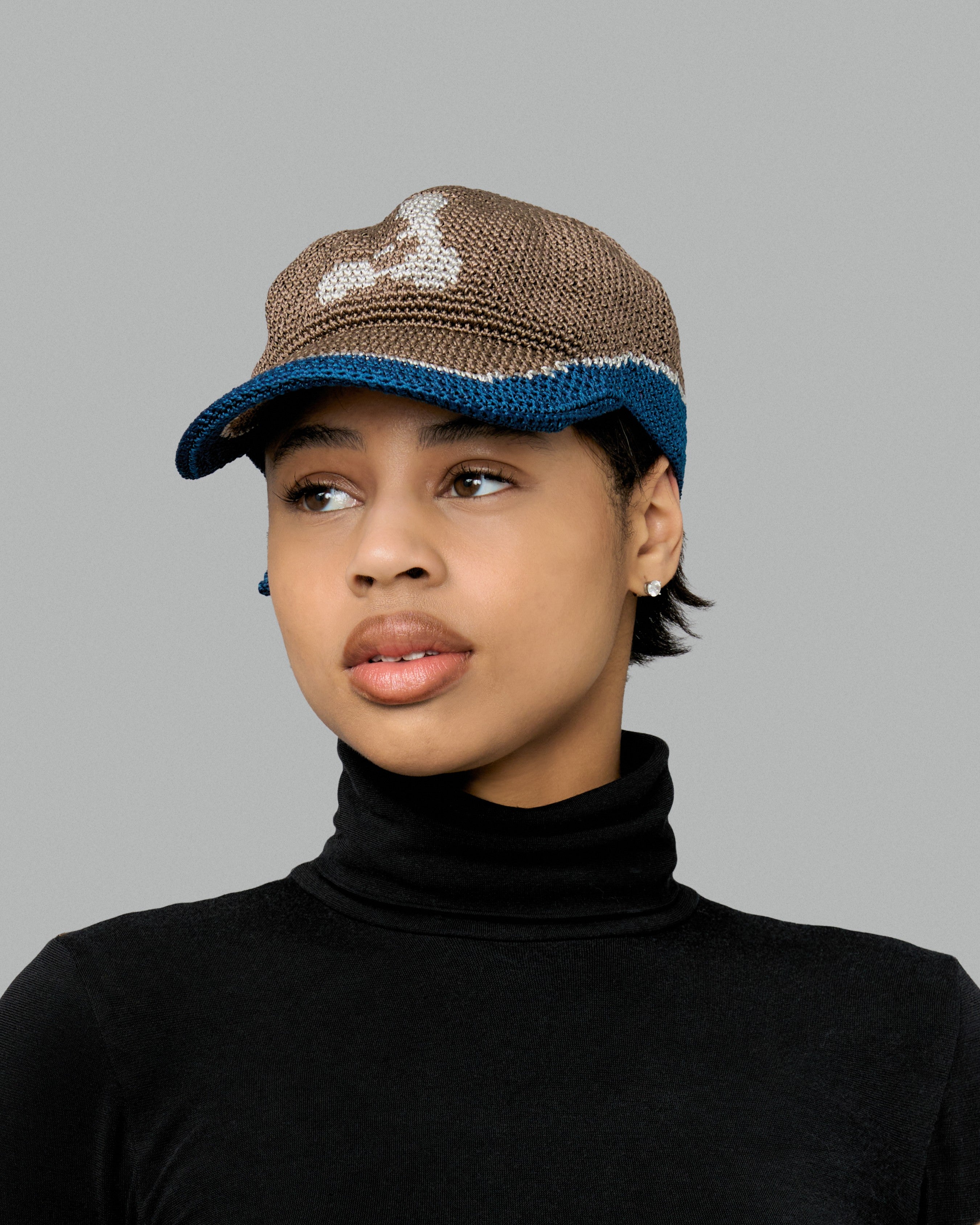 Crochet Hat - Blue | Brown