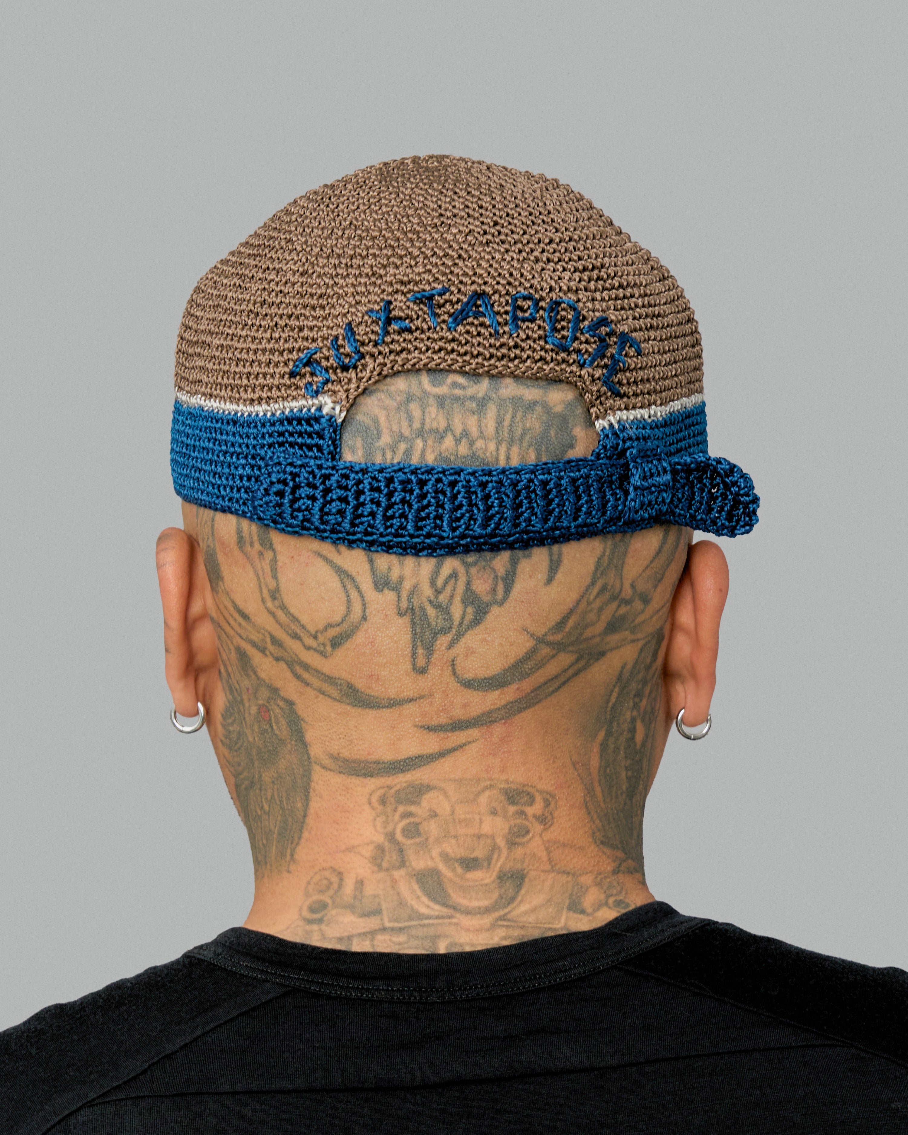 Crochet Hat - Blue | Brown