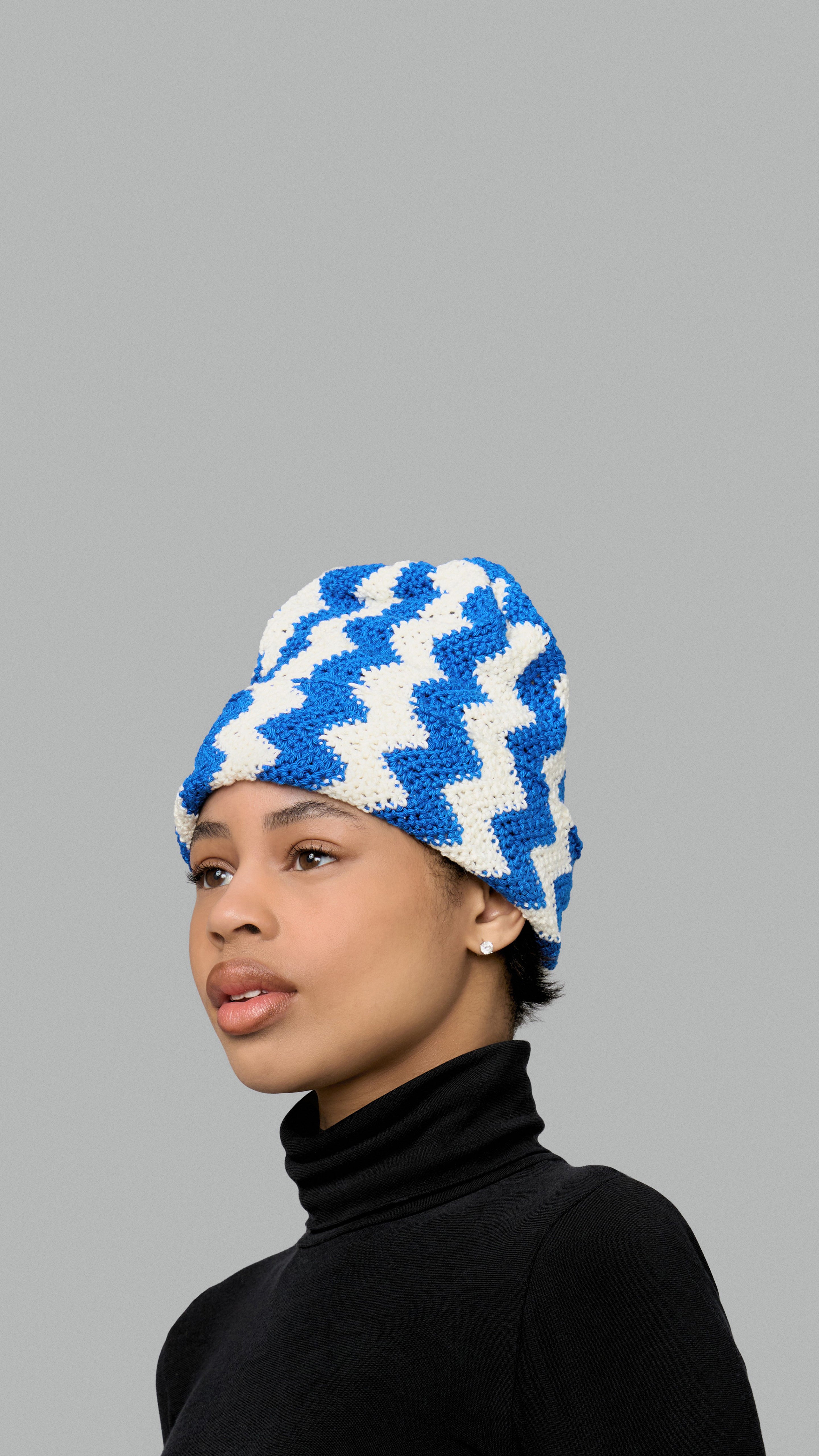 Crochet Beanie - Blue n' Cream