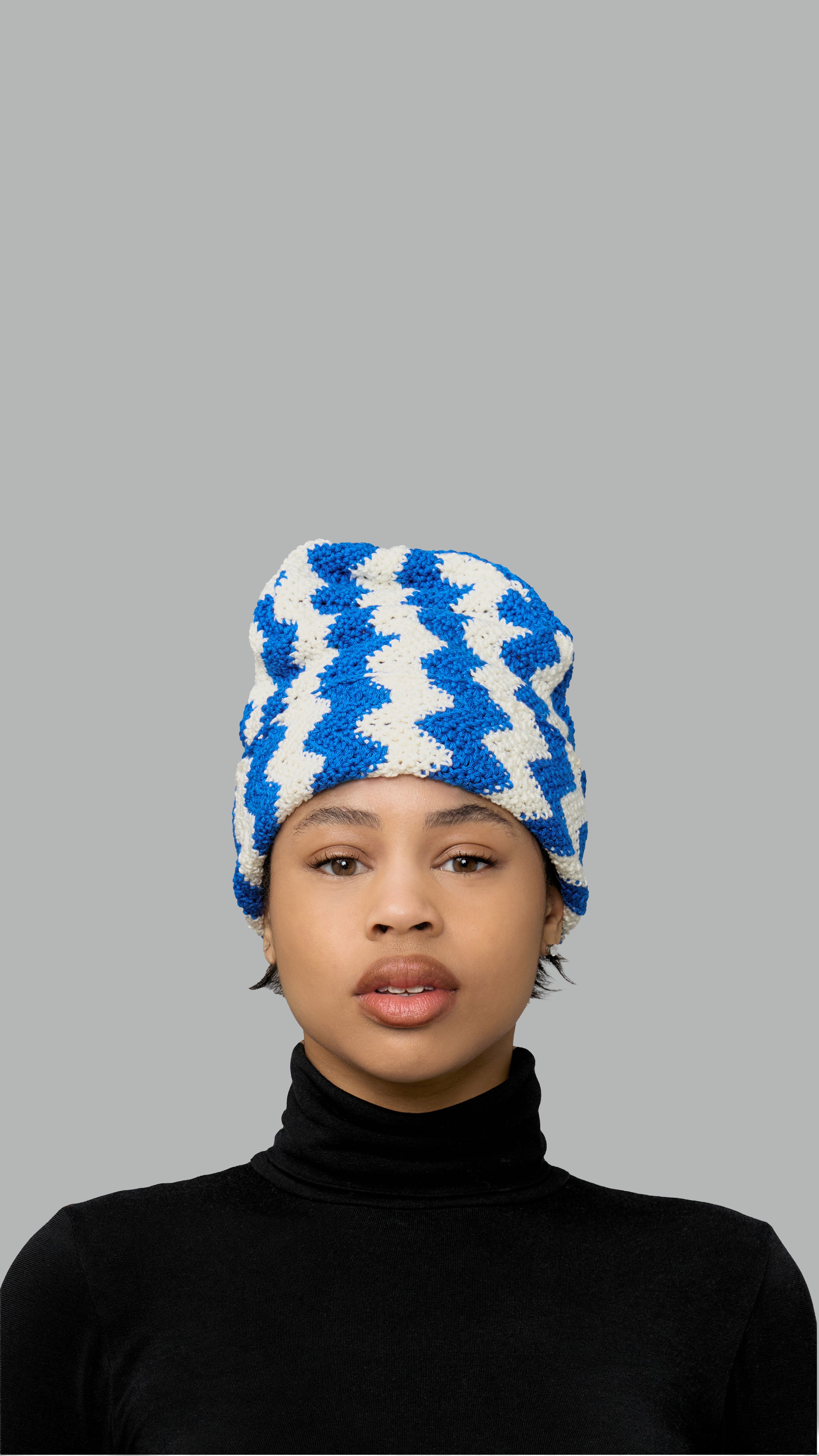 Crochet Beanie - Blue n' Cream